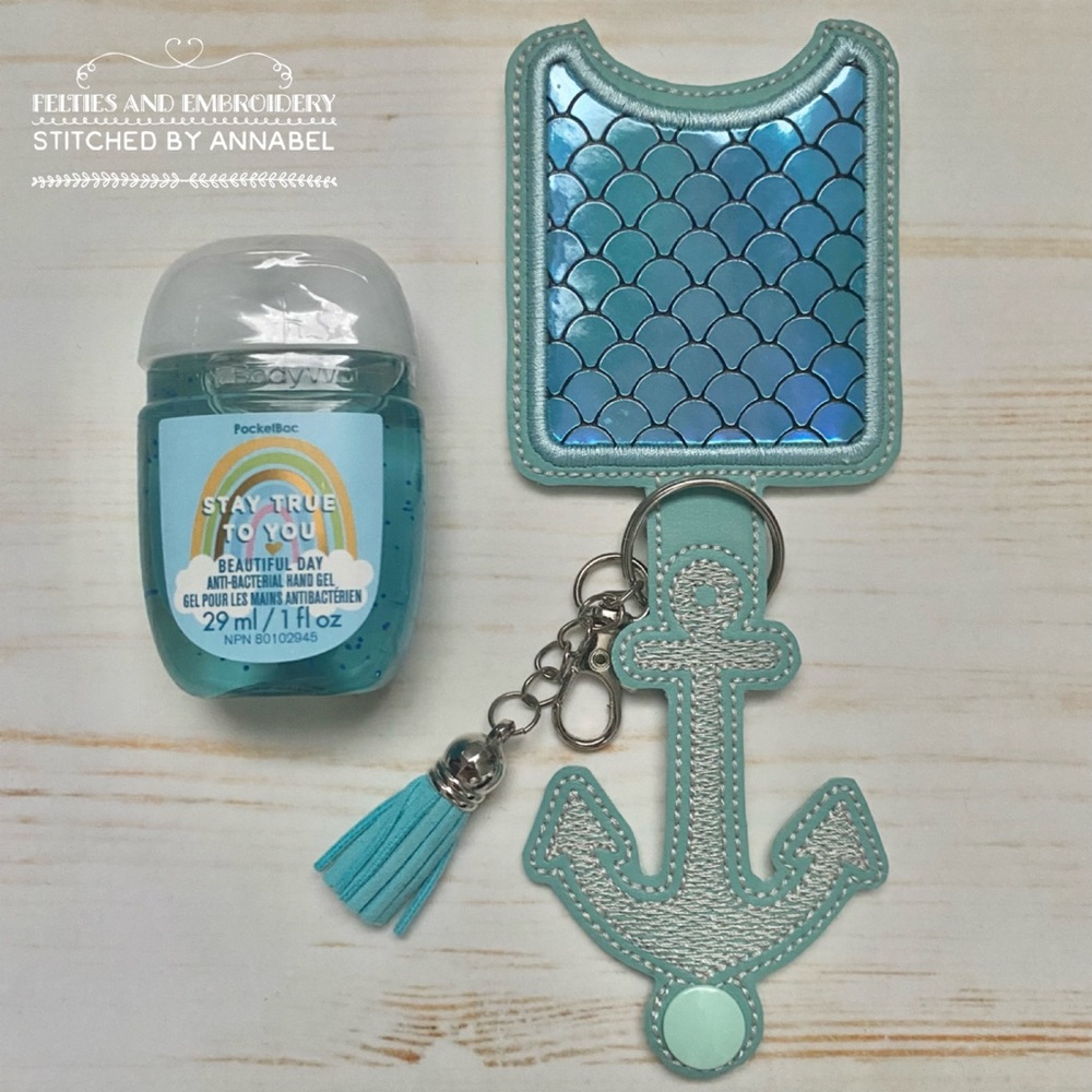 Hand Sanitizer, Anchor Design, Keychain Holder, Scale Print
